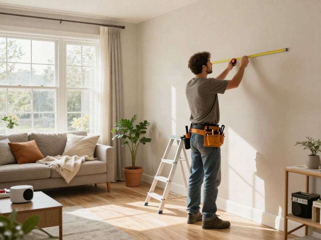 Expert contractor providing home repair services Des Moines Iowa in a beautifully renovated living room.